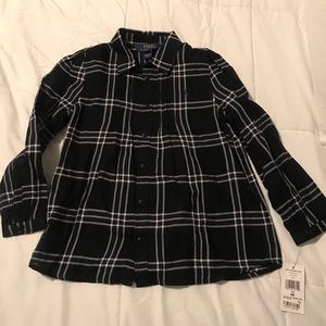 Polo Ralph Lauren. Plaid shirt. Black Plaid. Girls size 6X